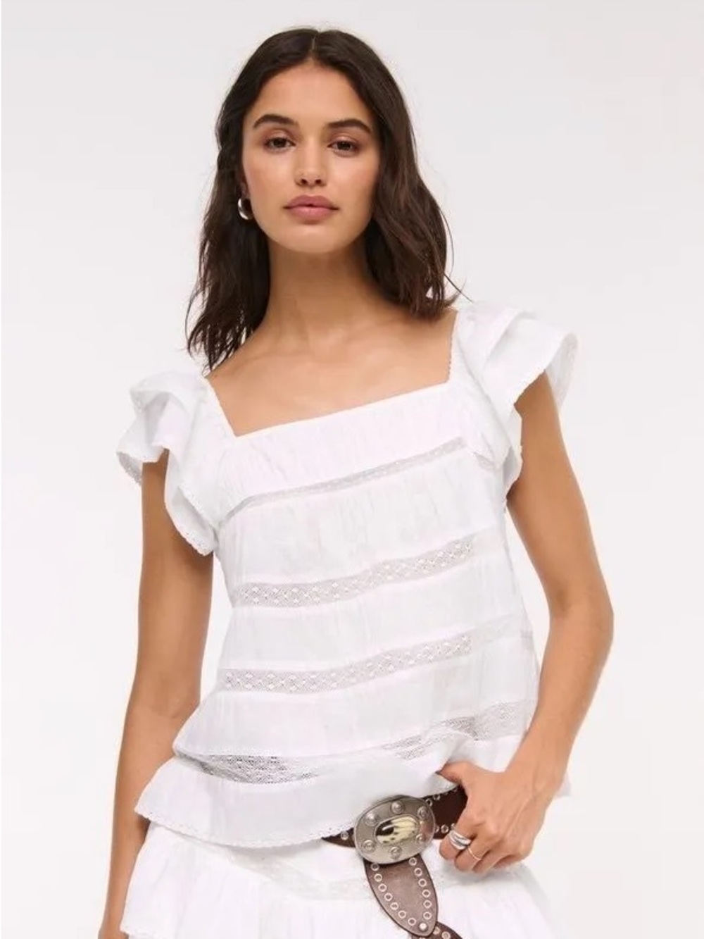 Abercrombie + Fitch Ruffle Babydoll Top